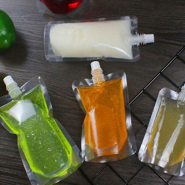 500 ml:n läpinäkyvä muovipussijuomapussi matkalle juomille, virvoitusjuomille ja mehulle