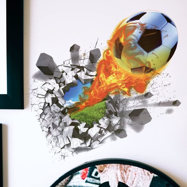 3d fotboll klistermärke (70x50cm) I sport dekorativ klistermärke affisch väggdiagram baby pojke dagis barns sovrum väggdiagram
