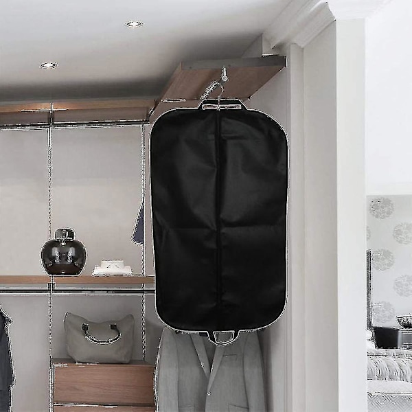 2-pack premium svart klädförvaring och reseväska i andningsbart material