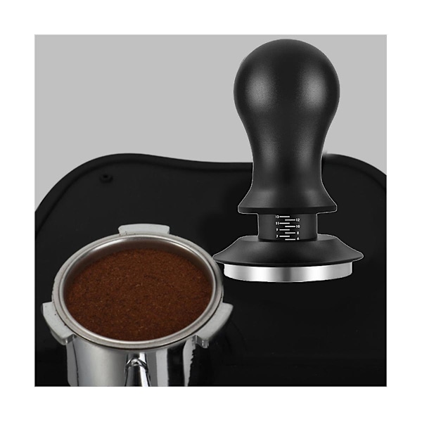 51mm Kaffe Tamper Justerbar Dybde Med Skala Espresso Fjærer Kalibrert Tamping Kaffe Distributør