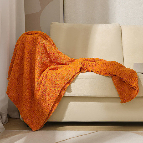 Supermykt og fluffy pledd - lett, koselig og varmt pledd for sofa, seng, alle årstider oransje