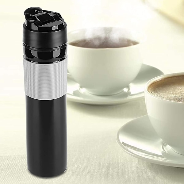 Kaffe Press Flaska Fransk Press Te Kaffe Maskin En Handig Öppen Dricka Vatten Mugg Vakuum Kaffe Plunger 300ml(svart)