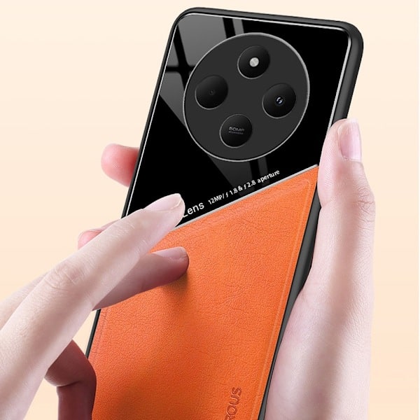 Xiaomi Redmi 14C Cover med Indbygget Magnetplade Læder Sort