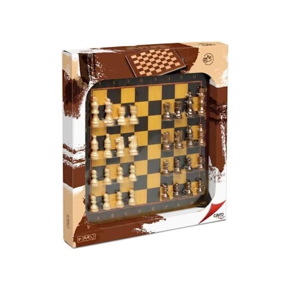 Komplett schackspel i trä 33 x 33 x 1 cm.[CO]