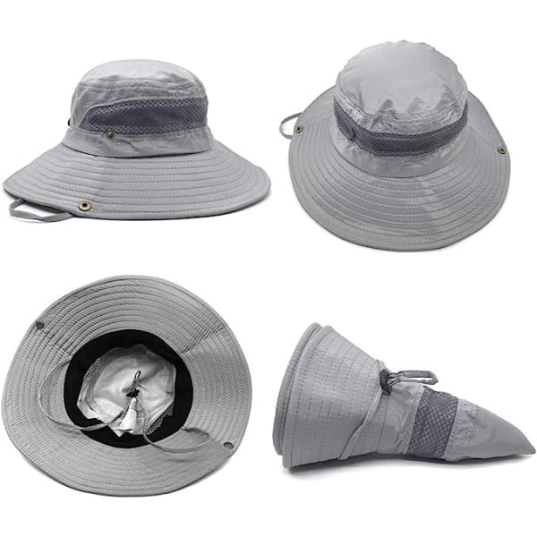 Solhatt herr UV-skydd safarihatt sommar utomhus fiskehatt c