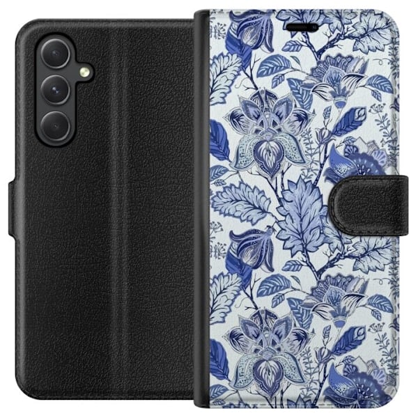 Samsung Galaxy A05s Pung Etui Blomster Blå...