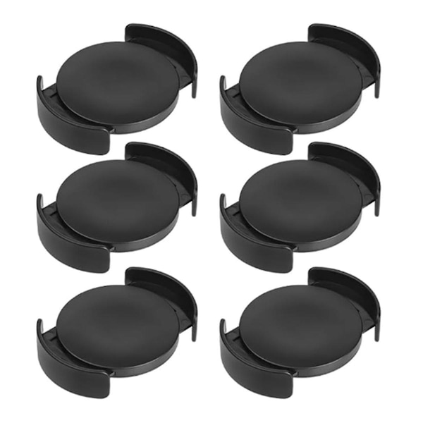 6-pakks kaffekoppholder for skap, koppholder, stabelbar, justerbar, plassbesparende, svart