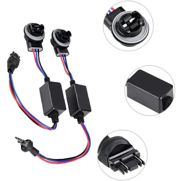 2 STK 3157 3157-B Bil LED-forlygte Dekoder Modstand Kabel Anti-Flicker Bremselys Fejl[co]