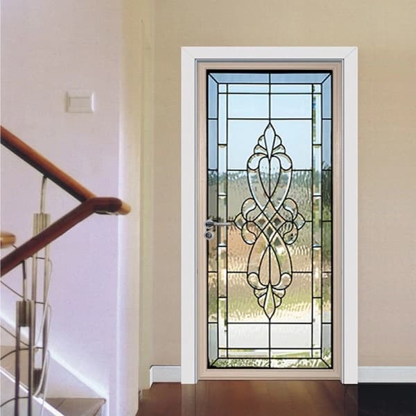 Modern konstglas 3D-dörrdekal (44x200cmx2st), skala