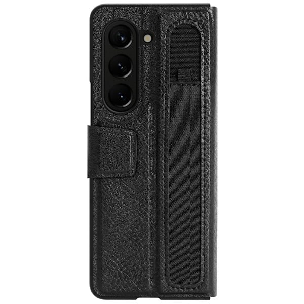 NILLKIN Galaxy Z Fold 5 Skal Läder Penna Svart