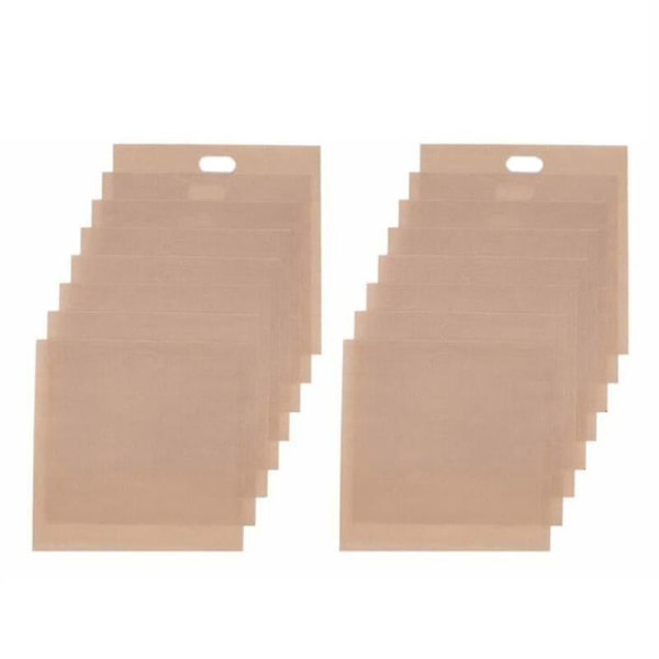 12 stk. Genanvendelige Brødristerposer Non-stick Brød Bagepose Sandwichposer Toast Opvarmningsværktøjer 17x19cm