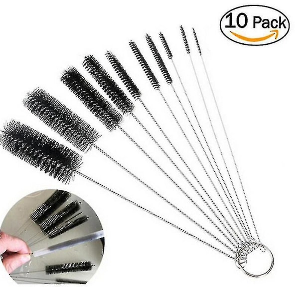 Pipe Cleaning Brush Set Stainless Steel Bristles, Stainless Steel Pipe Brush Steel Bottle Brush 9 Piece Variety Pack For Auto Parts, Bottles, Gun