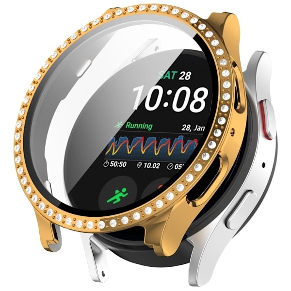 Galaxy Watch 7 40 mm Cover med Skærmbeskytter Strass Guld