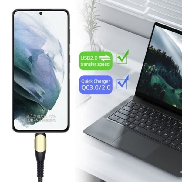 25W laderadapter + 60W rask USB-C-kabel for iPhone 15 Pro Max - iPhone 15 - iPhone 15 Plus - 15 Pro - Svart