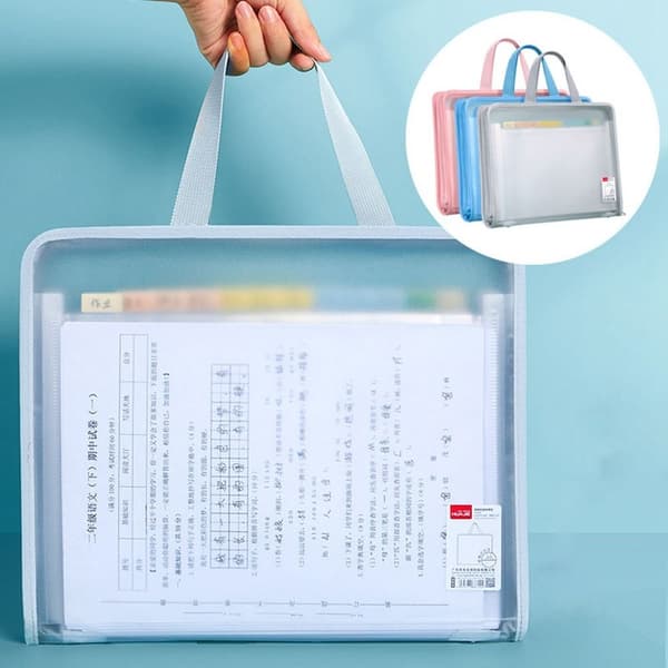 Dokumentoppbevaringspose Transparent filmappe BLÅ