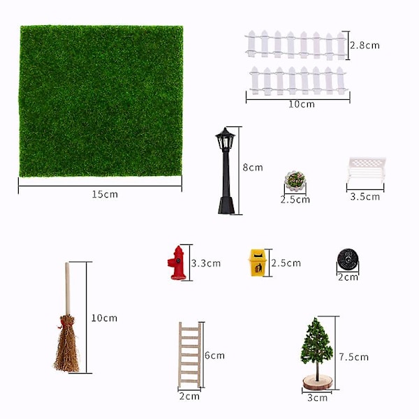 12 Tiny House Plæne Patio Dekorationssæt