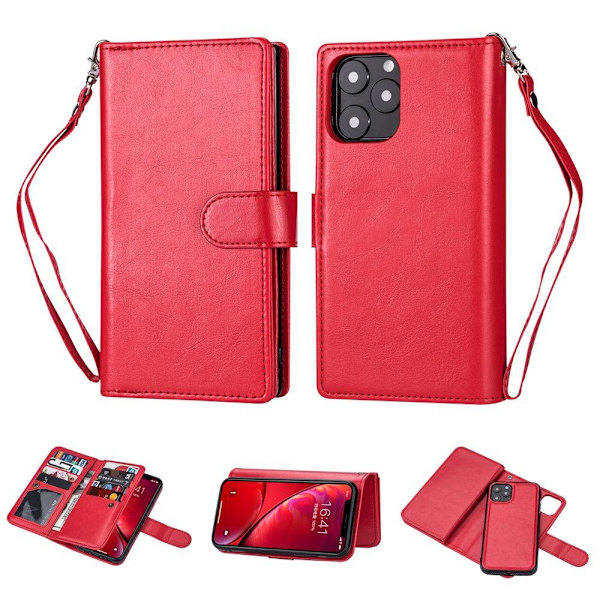 iPhone 12 Pro Max - Stylish Practical 9-Card Wallet Case Brun