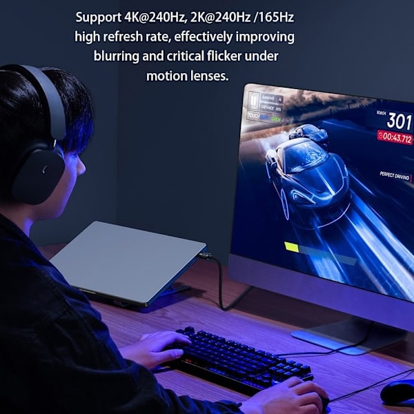 Baseus DP DisplayPort Hankabel 1,5m, 8K Stöd Svart