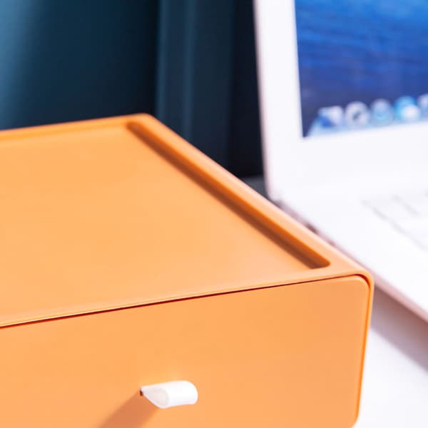 Stackable Orange Desk Organizer Strong Load-Bearing Storage Box for Office Supplies