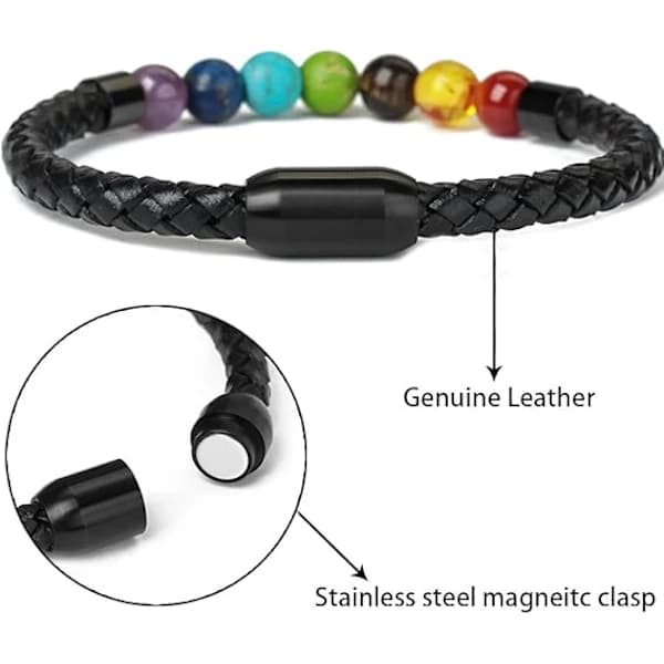 Armbånd for helbredelse og balanse - ekte lær med magneter[CO]