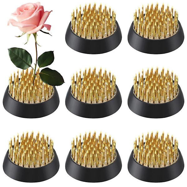 9 kpl Kukka Samppoja Pyöreä Messinki Kukkateline Japanilainen Ikebana Maljakko Kukka Samppoja Kukka-asetelma (1.