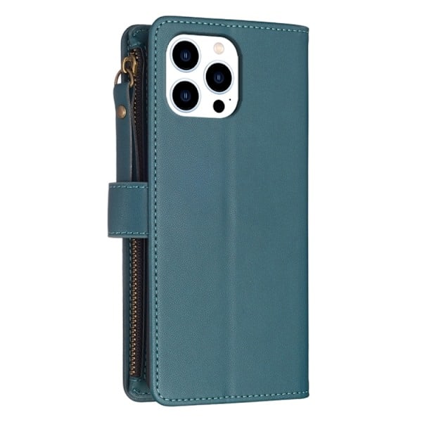 iPhone 15 Pro Etui 9-Kort Multifunktionel Grøn