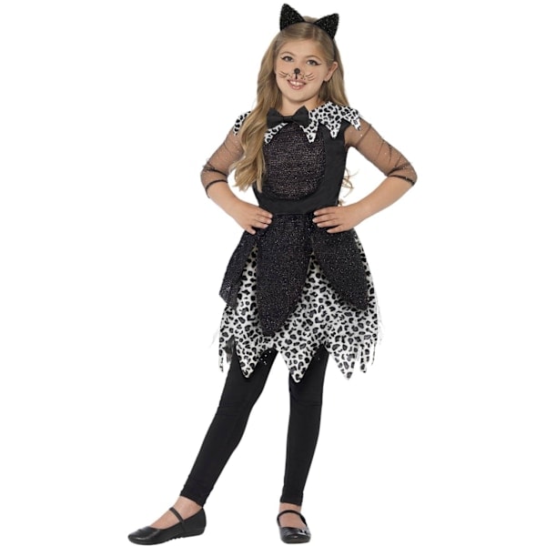 Smiffys Deluxe Kissapuku Tytöille 10-12 Vuotta Musta Black 10-12 Vuotta