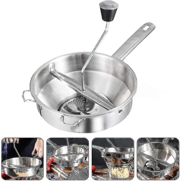 Stor potatispress, potatispress för potatismos, kraftig potatismos och potatispress i rostfritt stål, köksredskap, pressa och mosa för perfekta potatismos T