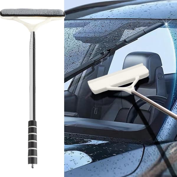 Bilvindusnal, uttrekkbar frontruterenser, 52 til 160 cm, ABS og rustfritt stål, for biler, bad og vinduer, hvit