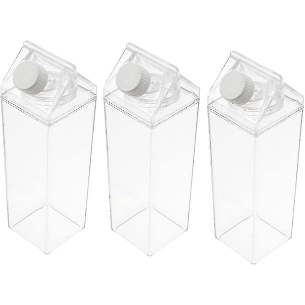 Doitool 3 kpl lasiset vesipullot muovipullot pahvilaatikko vesipullo läpinäkyvä laatikko pullo kannettava vesipullo ulkoilulajeihin 500 ml retkeily