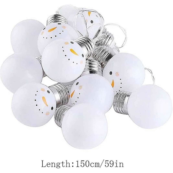 Julemand Vindue Gardin Lys Kæde Lampe Fest Dekoration Med 10 Led Perler, 10 Søde Runde Lys