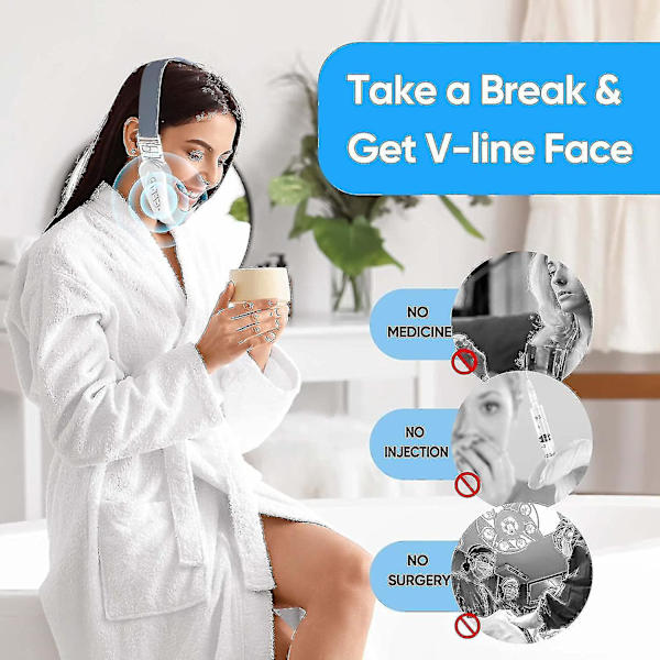 Dobbelthage Reducer Maskine, Ems Ansigtsløftningsmaskine, Elektrisk V-face Shaping Beauty Belt, Fastgørende Ansigtsmassager