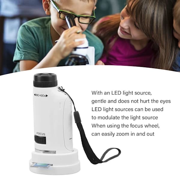 Pieni taskumikroskooppi LED-valolla - 60X - 120X suurennus [CO]