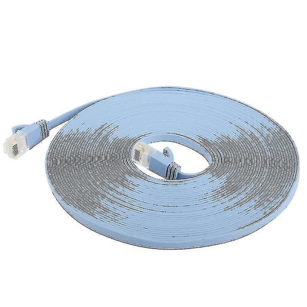 Cat6 Ultra-tunn platt Ethernet-nätverkskabel, längd: 10 m (babyblå)