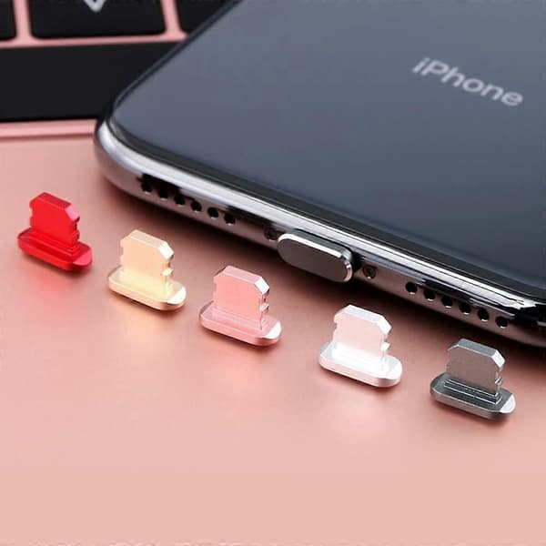 st Metal Anti-Dust Plug Stopper til iPhone 13 12 Pro Max, sort