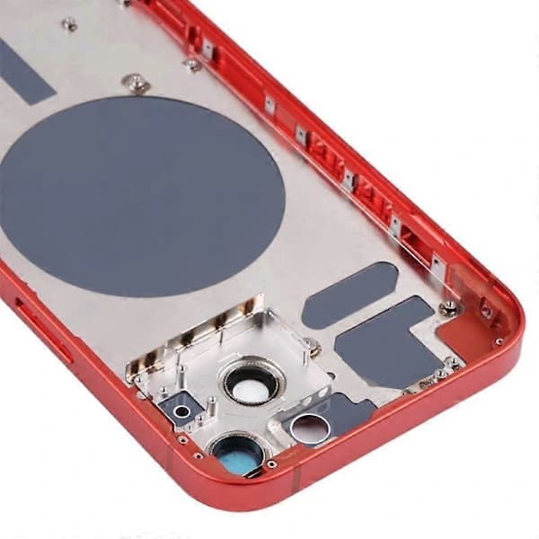 For iPhone 13 6.1 tommer Bakre Batterideksel Mellomplate Ramme Sideknapper Erstatning (EU Ve Red Red[CO]
