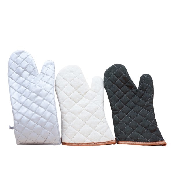 1 par ovansker, isolerende sklisikre BBQ-hansker M:29*16*3cm grønn farge