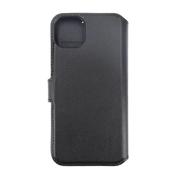 iPhone 15 Wallet Case Leather Rvelon - Black Svart black