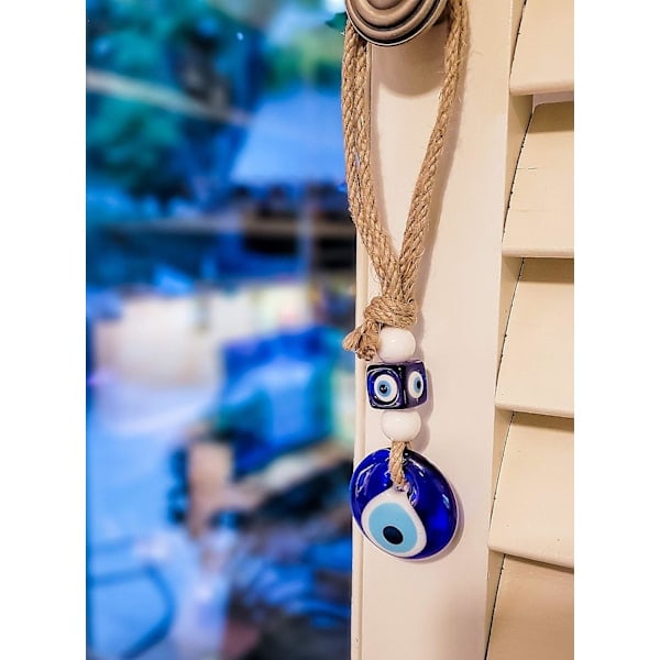 MYSTIC JEWELS - Ondt Øye for Hus, Biler - Lykkeamulett - Lykke Ornament (Blå)