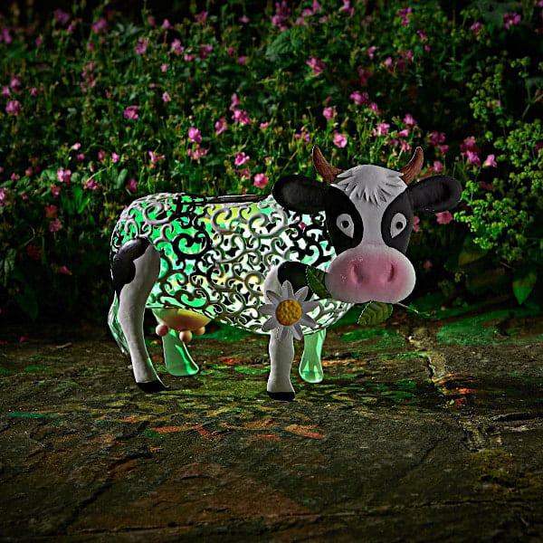 Solcellelampe LED Giraf Kylling Kobberfarvet Metaleffekt Have