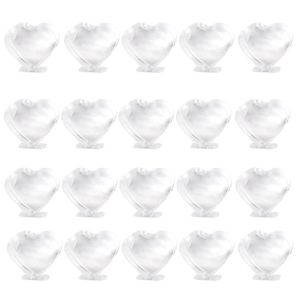 20 st/set Dessertskål Hjärtformad Bred Öppning Plast Mini Smakprov Parfait Serverings Mousse Kopp Baktillbehör Jikaix