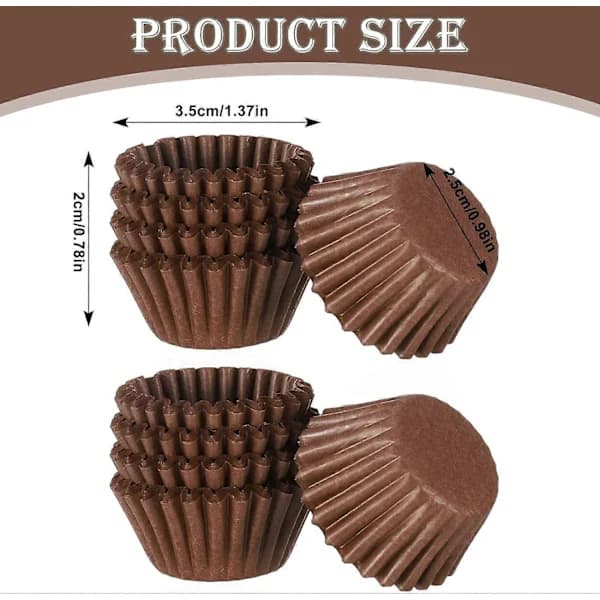 1000 stk. Mini Papirforme til Muffins Fedtbestandige Papirbageforme Hvide Engangspapirkopper til Cake Balls, Mini SZRH