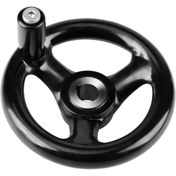1-pack 3-ekrade handhjul med vridbar, svart - 12 x 100 mm