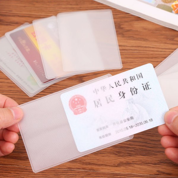 20 st plastkortfodral, genomskinliga märkeshållare Mjuka ID-kortshållare Skyddshylsor för försäkringskort, betalkort, visitkort