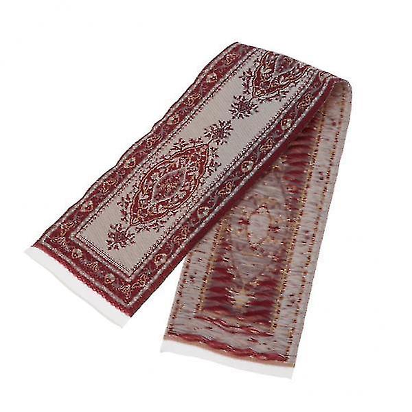 2x1/12 Dollhouse Carpets Woven Miniature Mat Furniture Accessory Wine Red