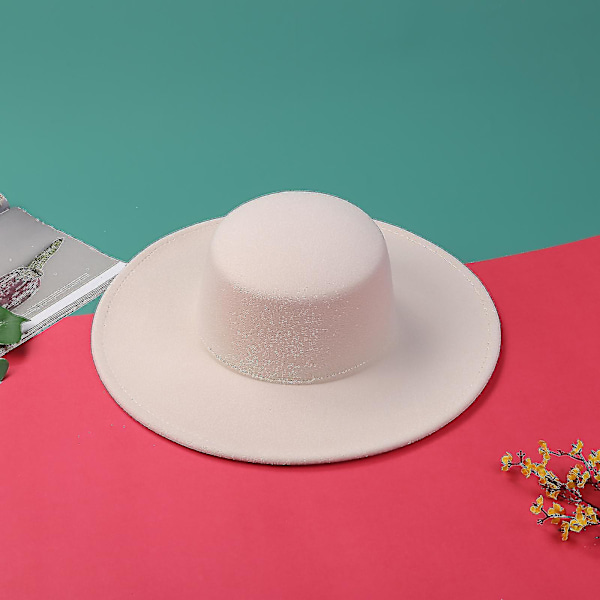 Kvinners Hatter Ensfarget Personlighet Bred Bremskjerm Flat Topp Design Enkelt Elegant Formelt Topplue