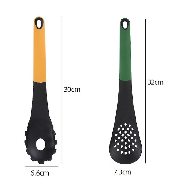 Färghandtag Nylon Köksredskap 2-delad Non-stick Gryta Hushållssoppa