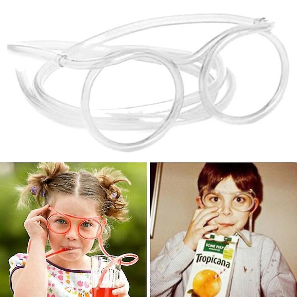 Kid Straw Glasses Fun Drinking Straws Reusable Games Party Crazy Drink