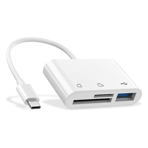 USB C - Micro-SD TF -muistikortinlukija, 3-in-1 USB-kamerakortinlukija-adapteri Galaxy S10/S9:lle jne.