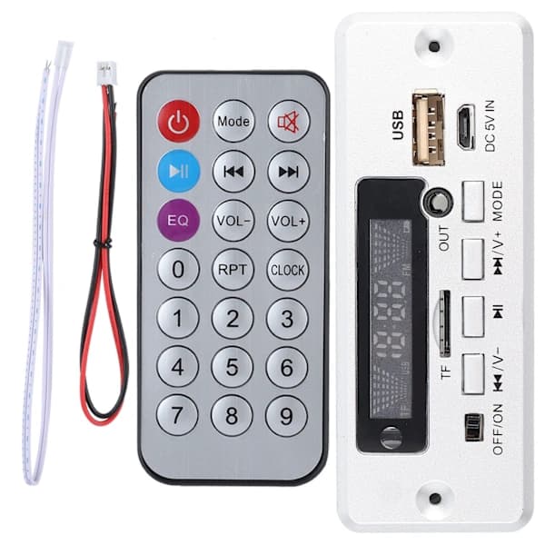02EBT-DX Bilfordons Handsfree-samtal Dekoderkort Bluetooth Fjärrkontroll (Silver)[co]